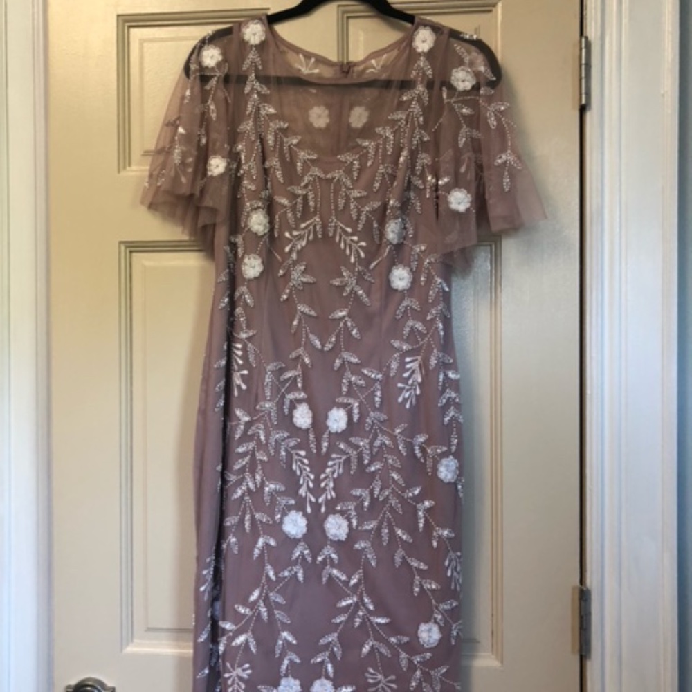 Adrianna Papell Women's Cocktail Dress Embellished Illusion